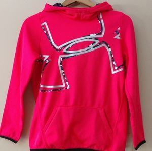 🐸Pink Under Armour Jumbo Logo Hoodie size XL